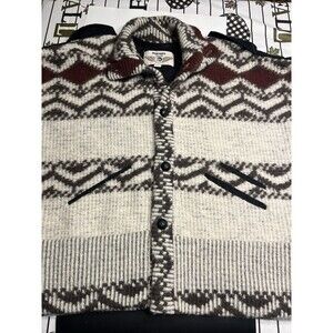 Diesel Wool Aztec Sleeveless Sweater Shirt Jacket Oversized Sz S - Italy